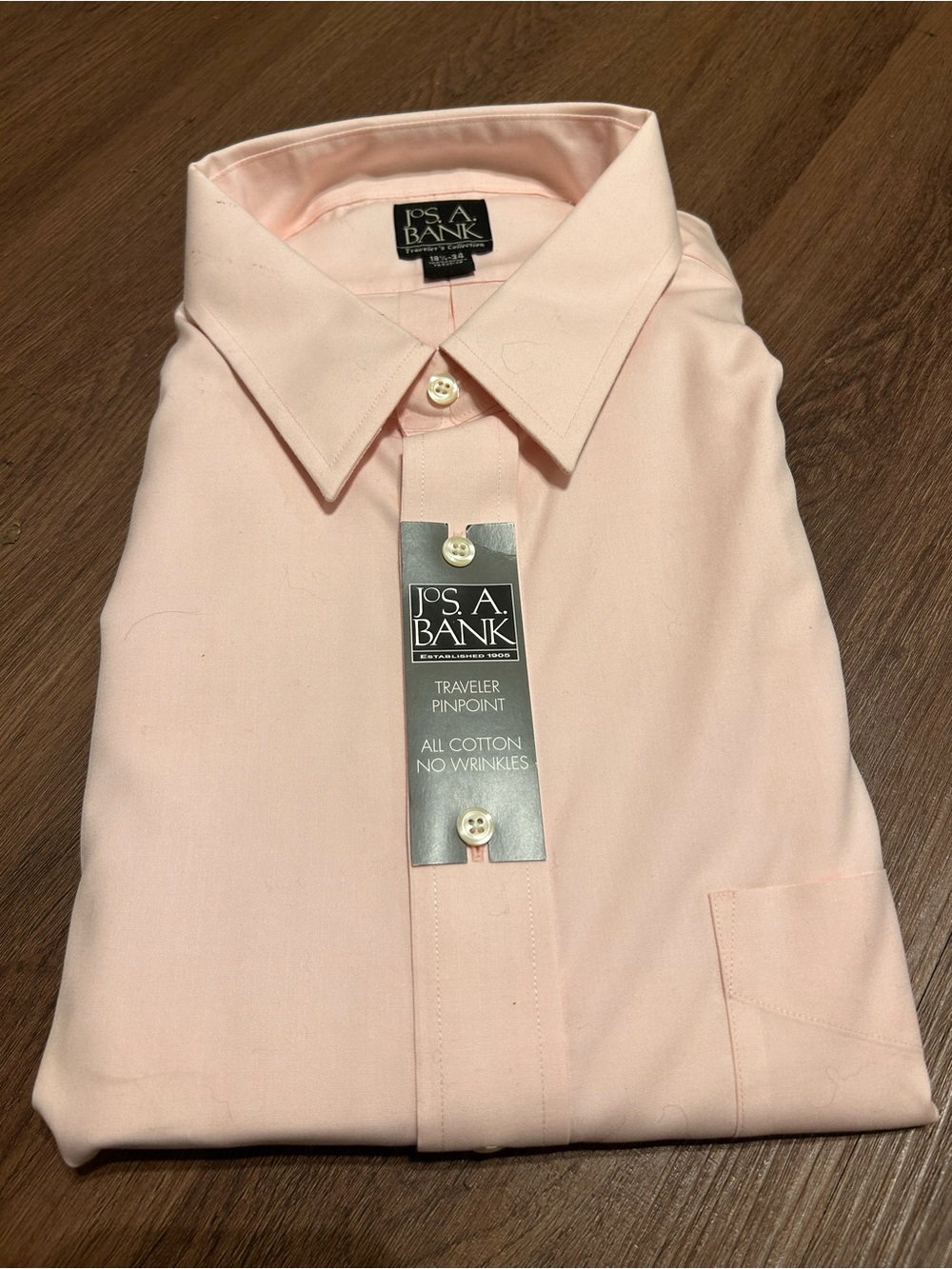 Jos. A. Bank Men’s Traveler Pinpoint Dress Shirt - Pale Pink